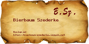 Bierbaum Szederke névjegykártya
